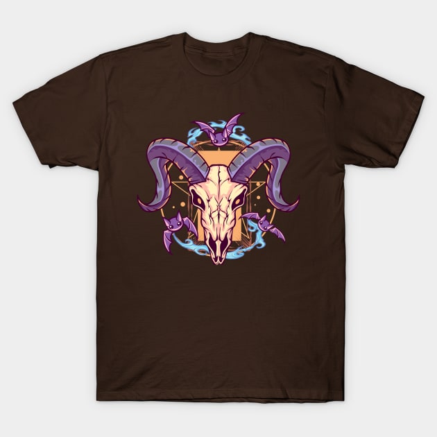 Baphomet Skull T-Shirt by DionArts